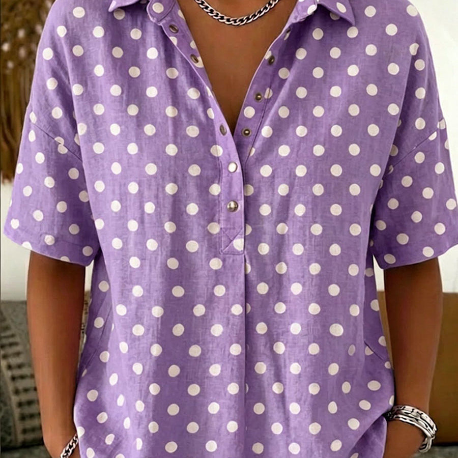 Chic Vintage-Inspired Polka Dot Blouse
