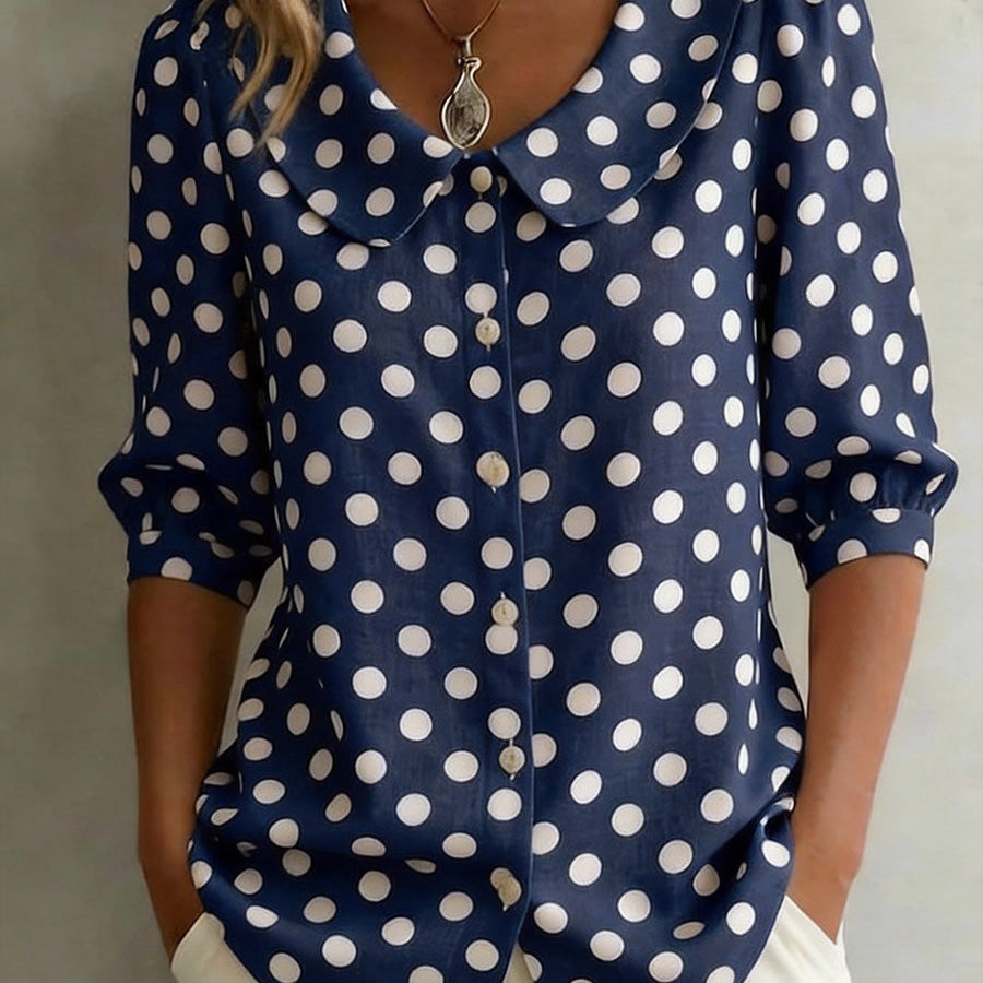 Timeless Effortless Style Polka Dot Blouse