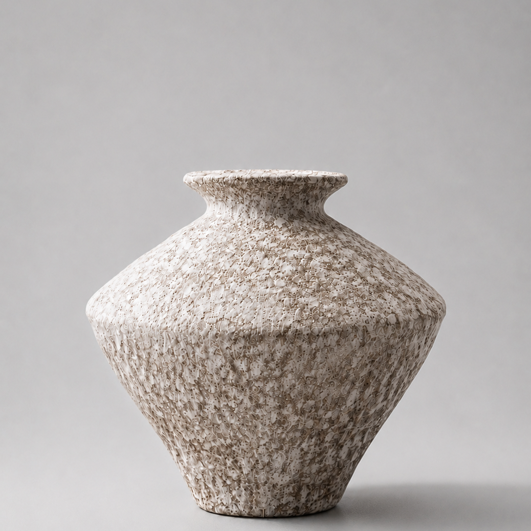 Vintage Snow-Washed Stoneware Vase