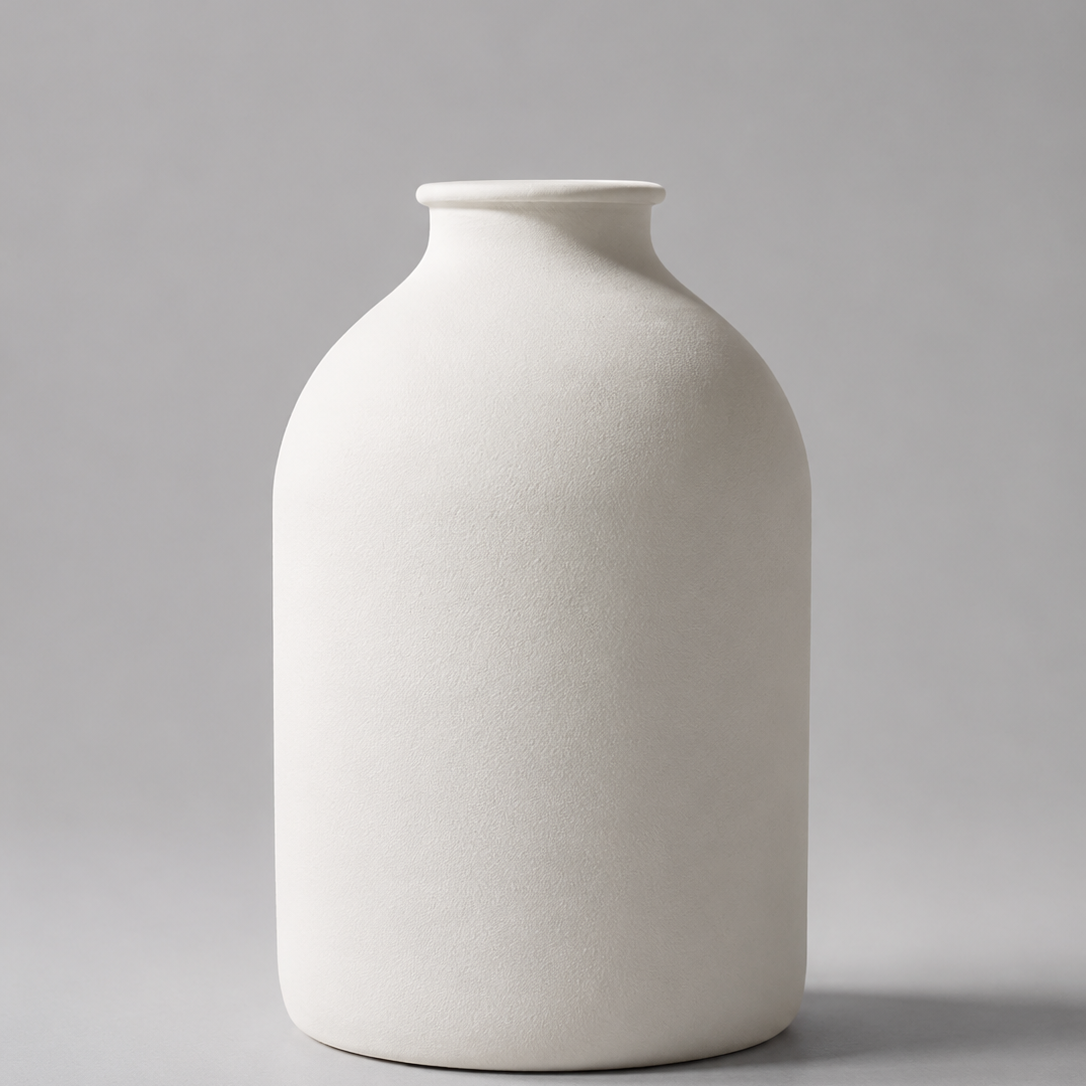 Minimalist White Ceramic Vase