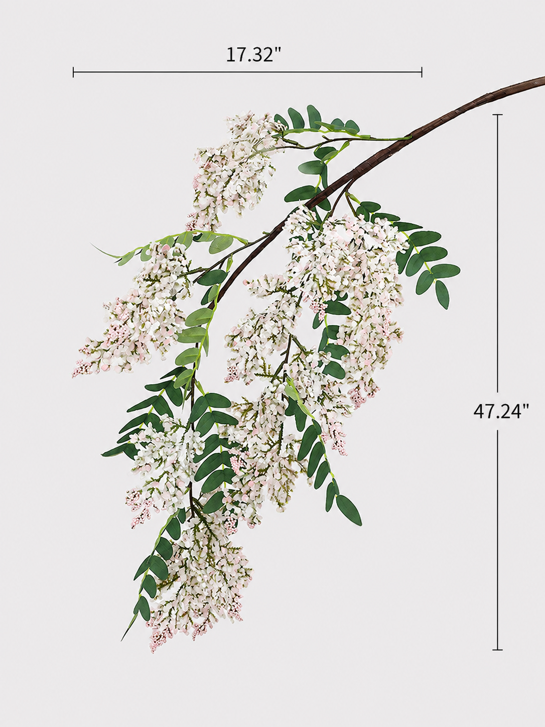 White & Pink Locust Faux Floral Arrangement details