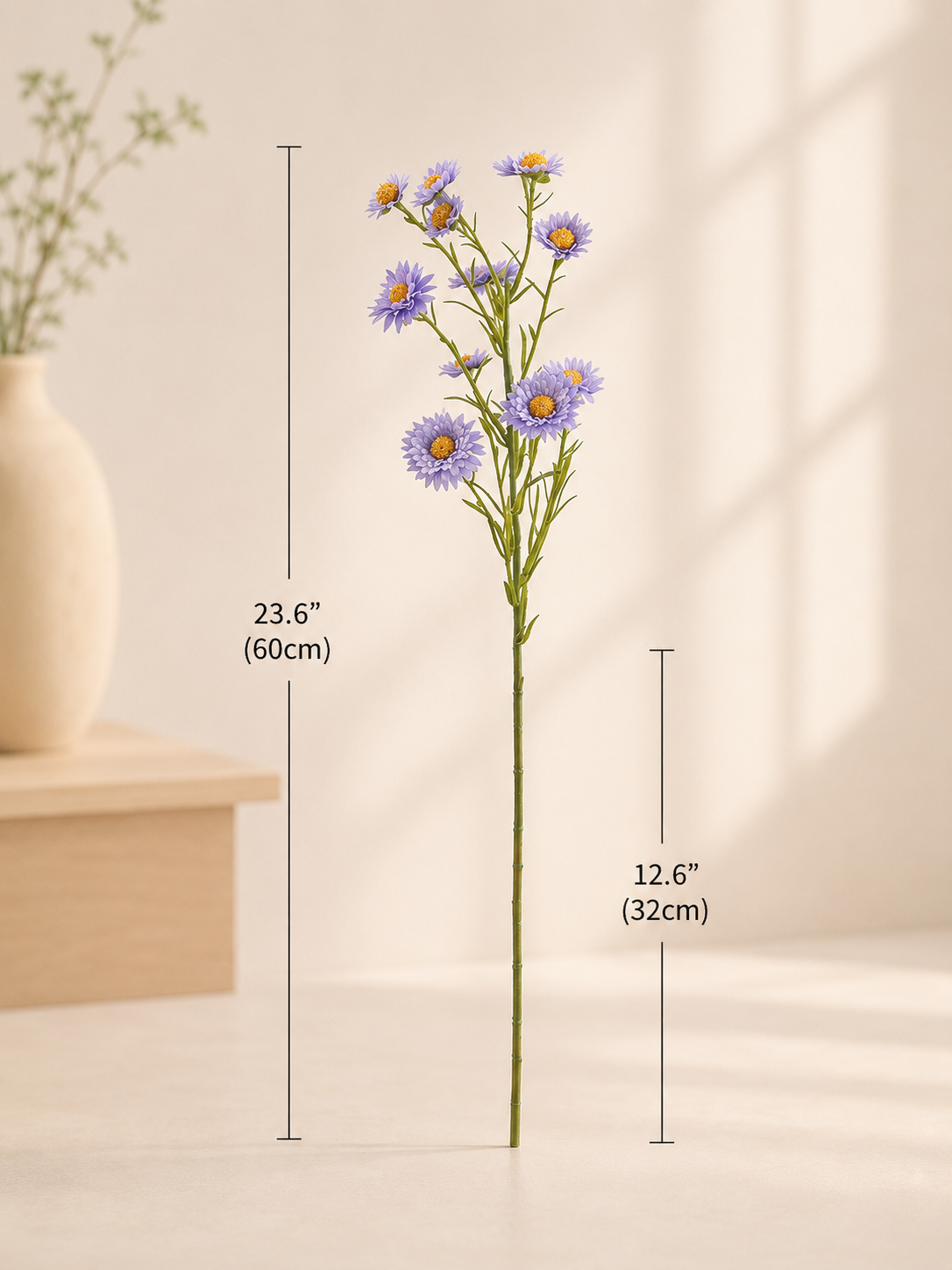 Lavender Daisy Faux Floral Arrangement details