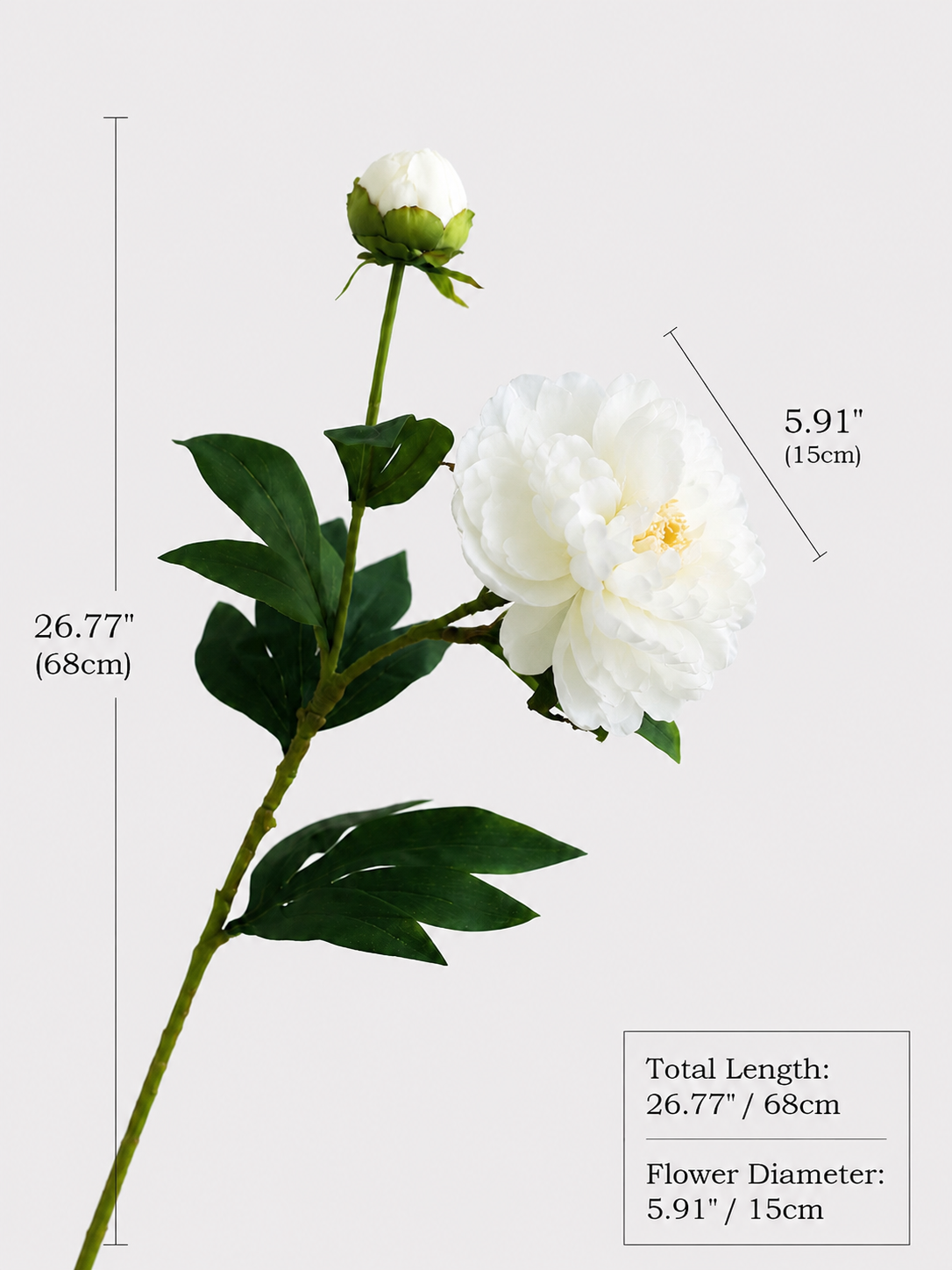 Antique White Peony Faux Floral Arrangement details