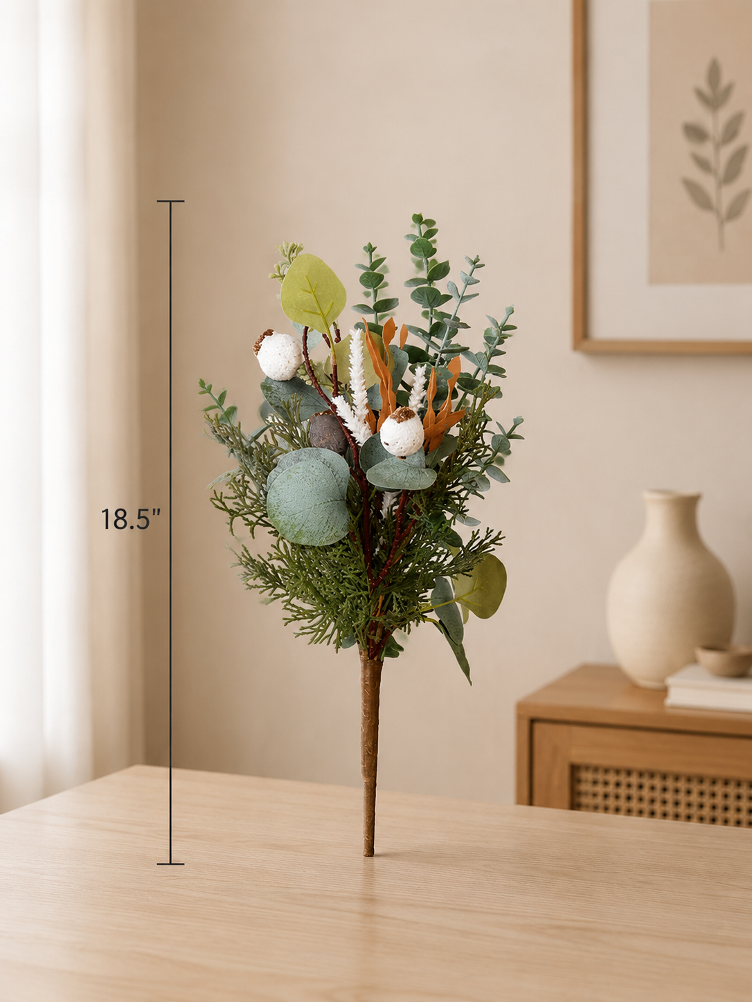 Eucalyptus Berry Faux Greenery Arrangement details