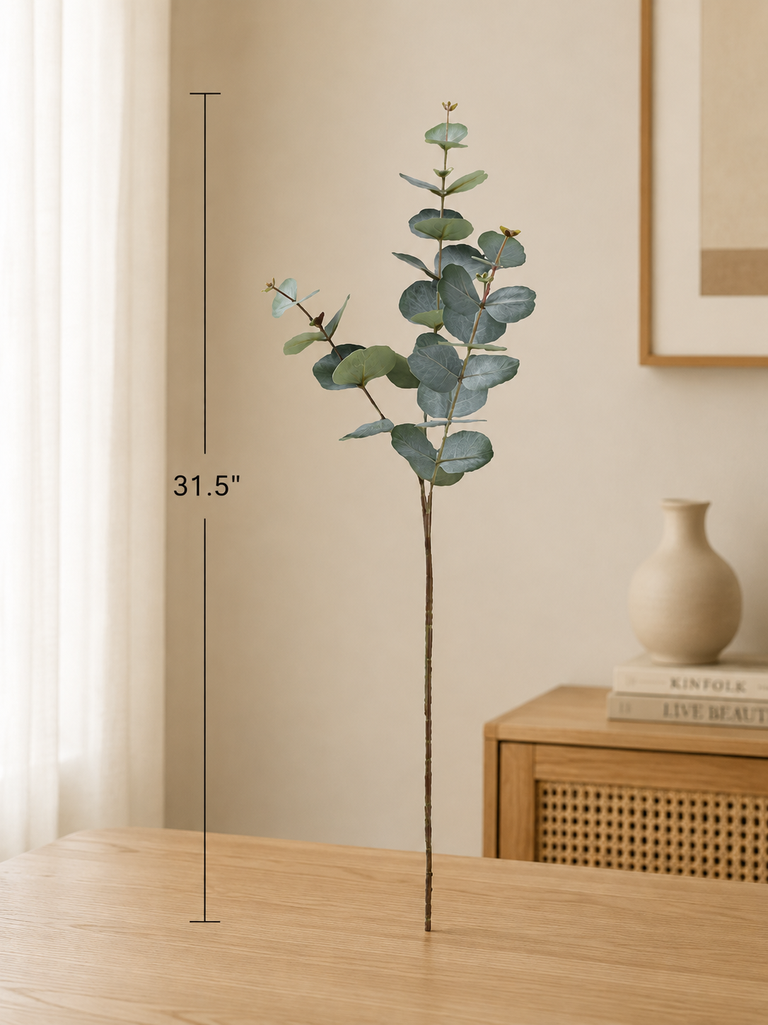 Silver Dollar Eucalyptus Faux Greenery Arrangement details