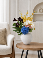 Blue & White Faux Floral Arrangement