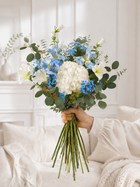 Blue & White Garden Faux Floral Arrangement