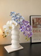 Blue, White & Purple Phalaenopsis Orchid Faux Floral Vase Set