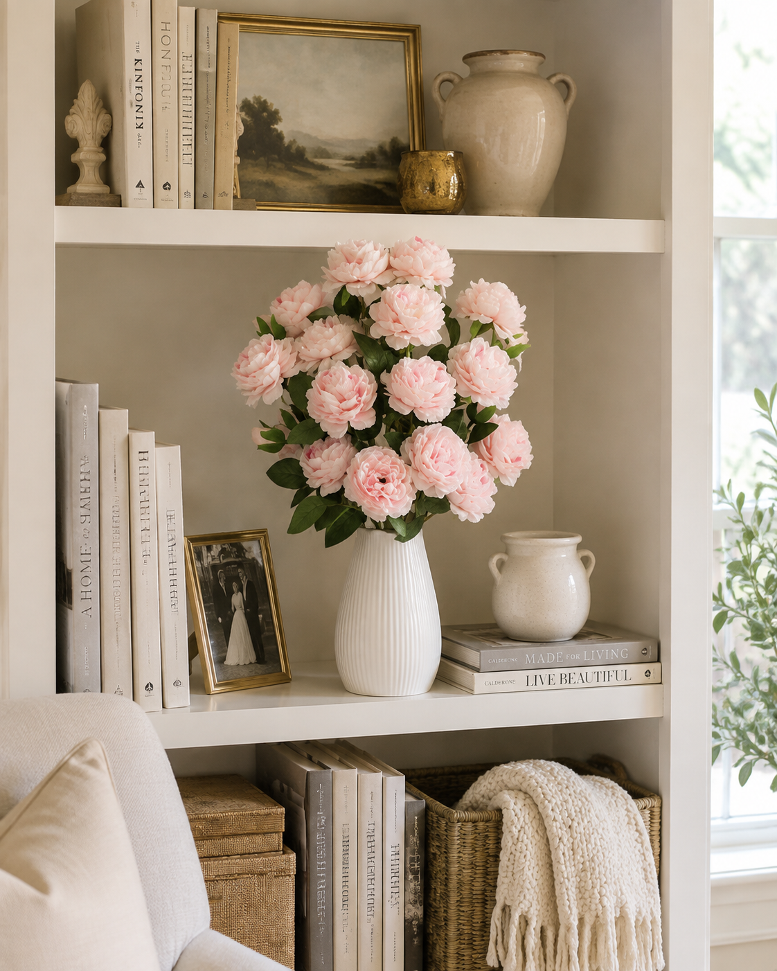 Blush Pink Ranunculus Faux Floral Arrangement