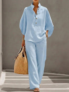 Casual Cotton Linen Set – Women’s Relaxed Two Piece Outfit