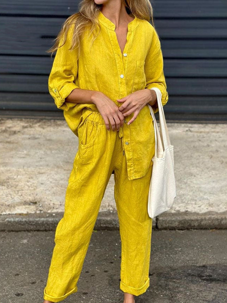 Casual Cotton Linen Two-Piece Set