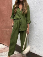 Casual Cotton Linen Two-Piece Set