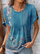 Casual Floral Short Sleeve Top