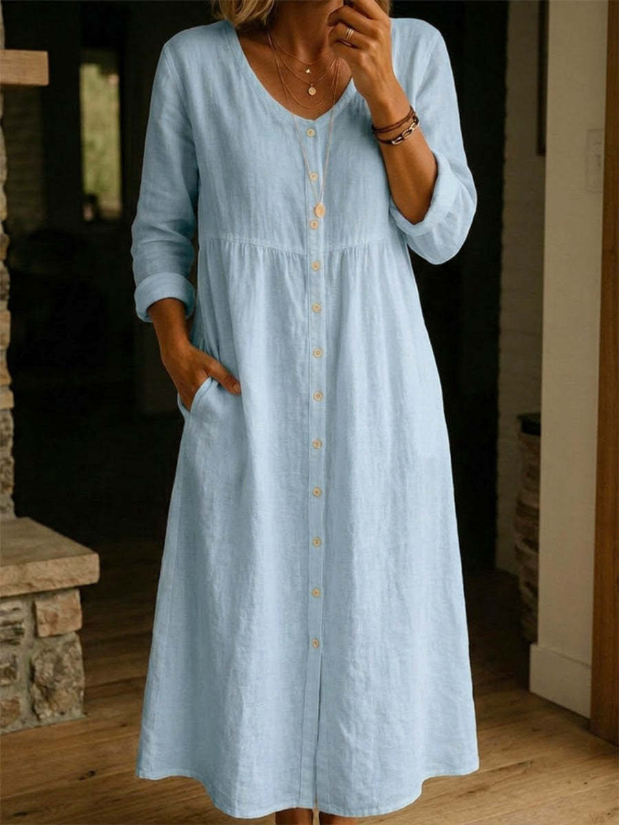 Casual Linen Flowy Maxi Dress