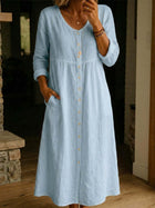Casual Linen Flowy Maxi Dress