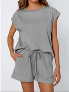 Casual Round Neck Tee & Shorts Set