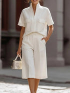 Chic Stand Collar Shirt & Pants Set