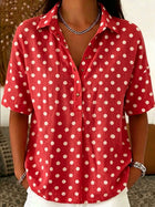Chic Vintage-Inspired Polka Dot Blouse