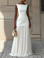 Chic Sleeveless Top & Pleated Dress Set