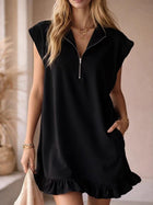 Chic Sleeveless V-Neck Ruffle Hem Dress