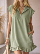 Chic Sleeveless V-Neck Ruffle Hem Dress