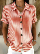 Classic Striped Button-Up Blouse