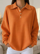 Classic Waffle Long Sleeve Polo Top