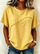 Effortless Fringe Cotton-Linen Top