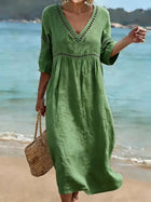 Elegant Openwork Embroidered Midi Dress