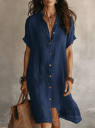 Elegant Button-Down Midi Dress