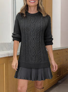 Elegant Knit & Chiffon Panel Dress