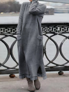 Elegant Lace-Trimmed Winter Dress