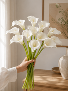 Elegant White Calla Lily Faux Floral Arrangement