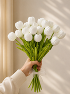Elegant White Tulip Faux Floral Arrangement