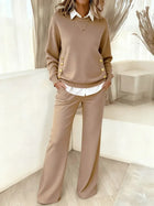 Fake Two-Piece Button Detail Set