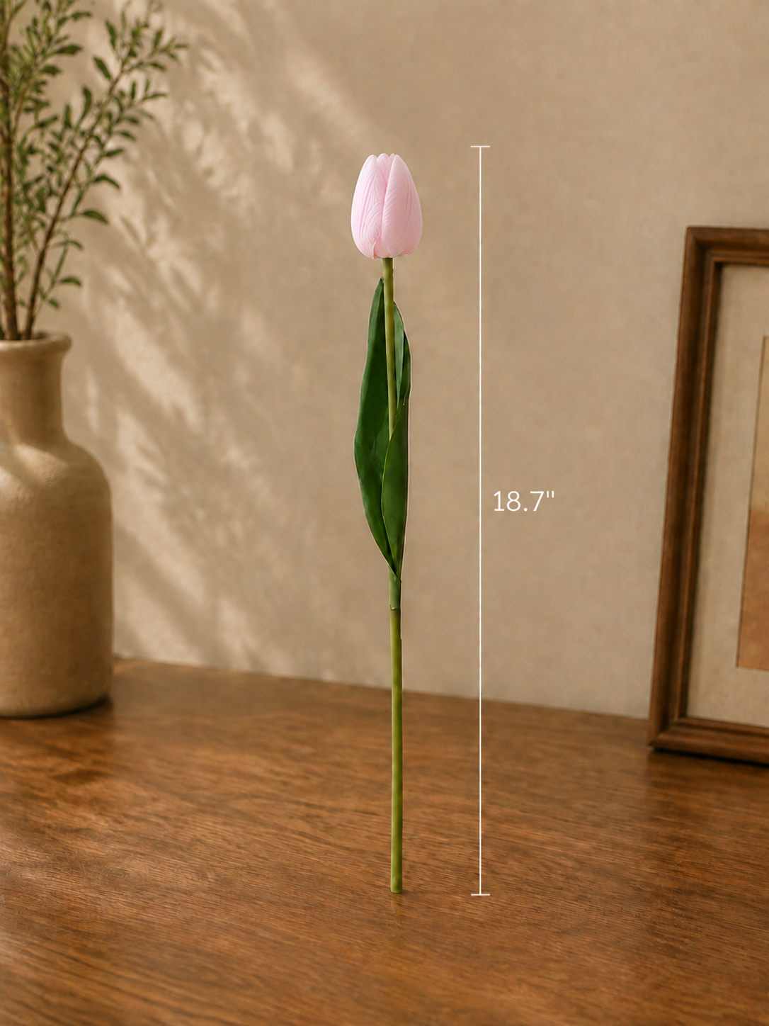 Blush Pink Tulip Faux Floral Arrangement details
