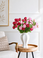 Fuchsia & Pink Ranunculus Faux Floral Arrangement