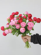 Fuchsia & Pink Ranunculus Faux Floral Arrangement