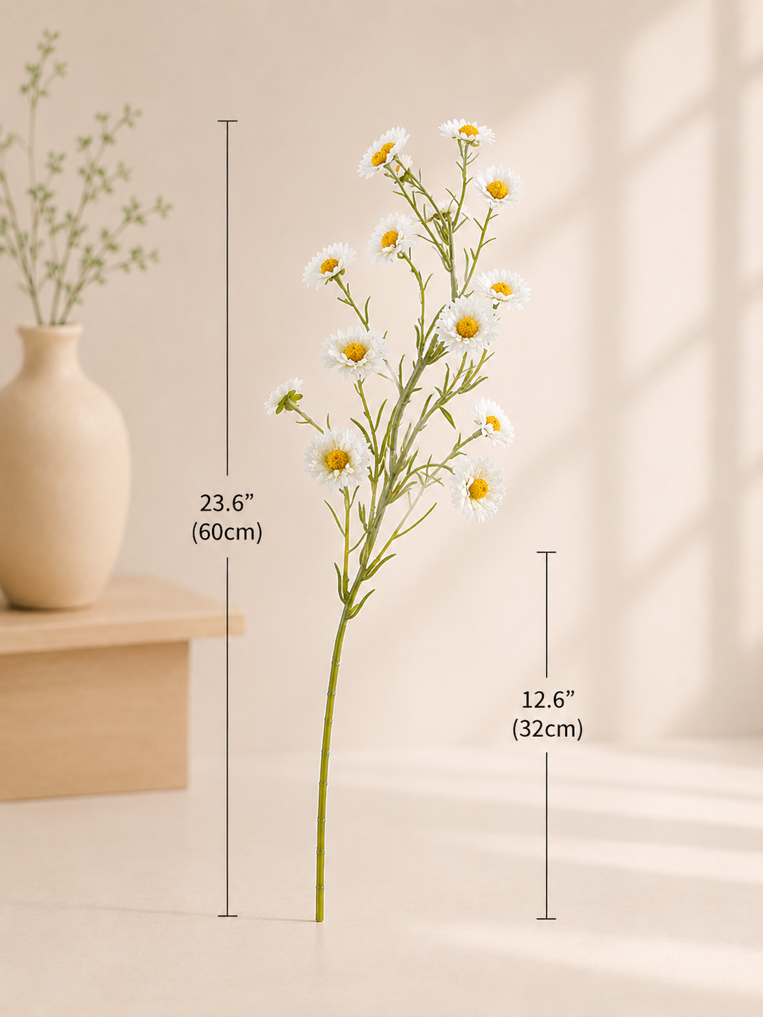 Garden White Daisy Faux Floral Arrangement details