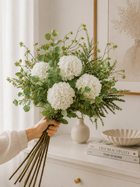 Garden White Hydrangea & Greenery Faux Floral Arrangement