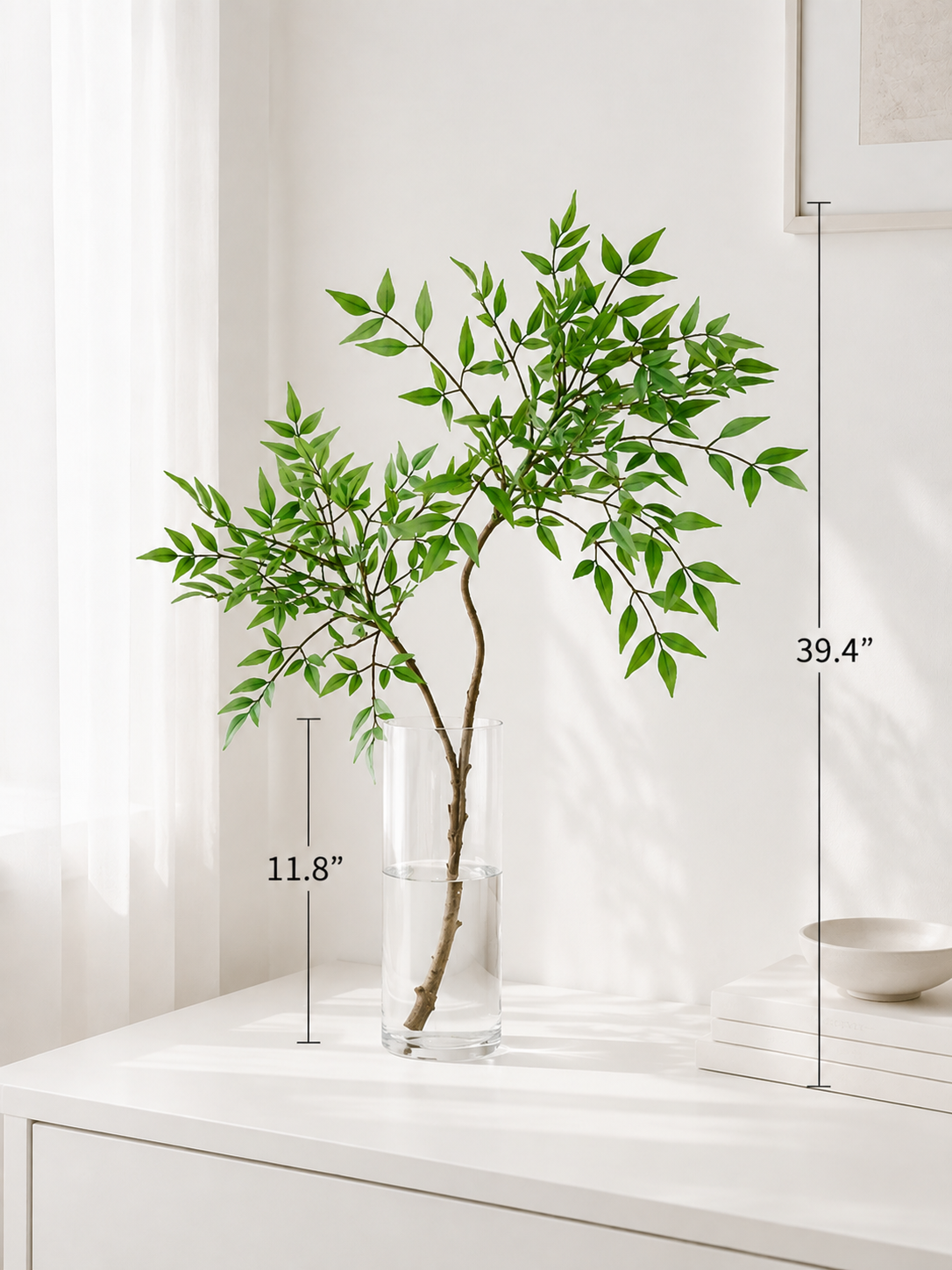 Green Nandina Faux Botanical Arrangement details