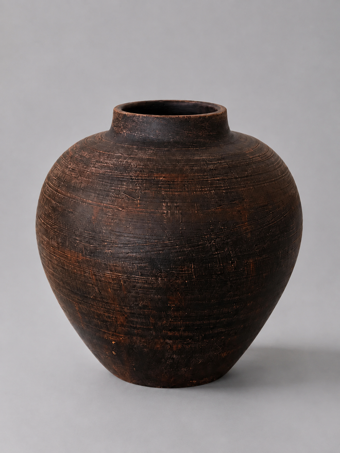 Handcrafted Brown Stoneware Vase