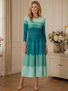 Elegant Pearl Embellished Pleated Maxi Bounce Dress