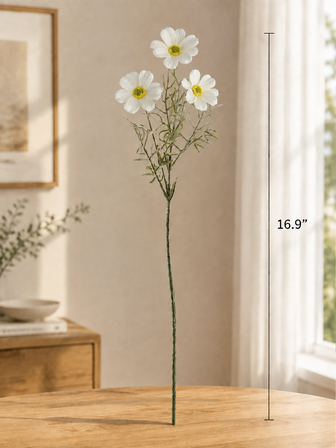 Lavender & White Cosmos Faux Floral Arrangement details