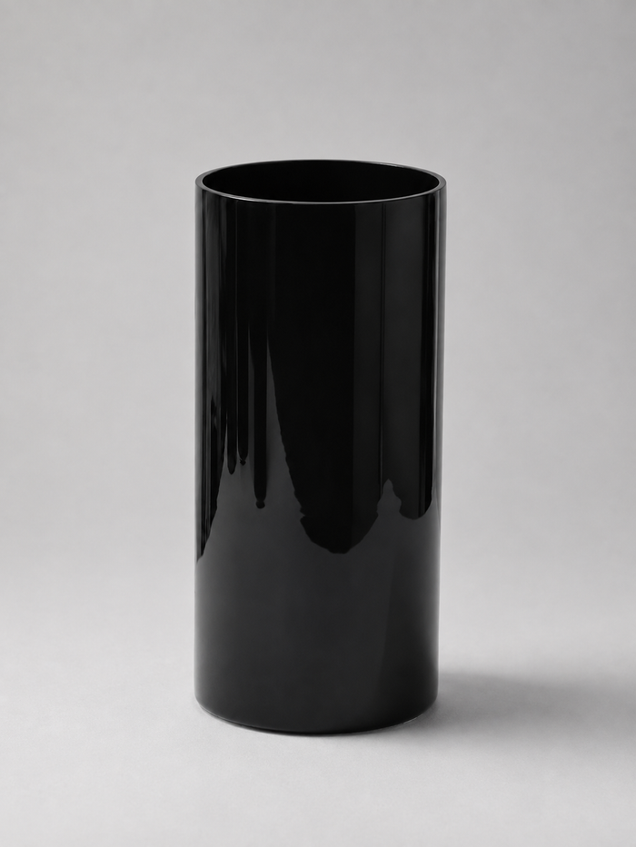 Luxury Black Cylinder Glass Vase