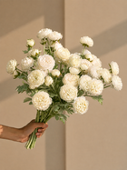 Luxury White Ranunculus Faux Floral Arrangement
