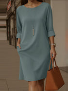 Minimalist Solid Midi Dress