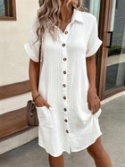 Minimalist Button Front Midi Dress