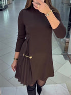Minimalist Gathered Detail Midi Dress