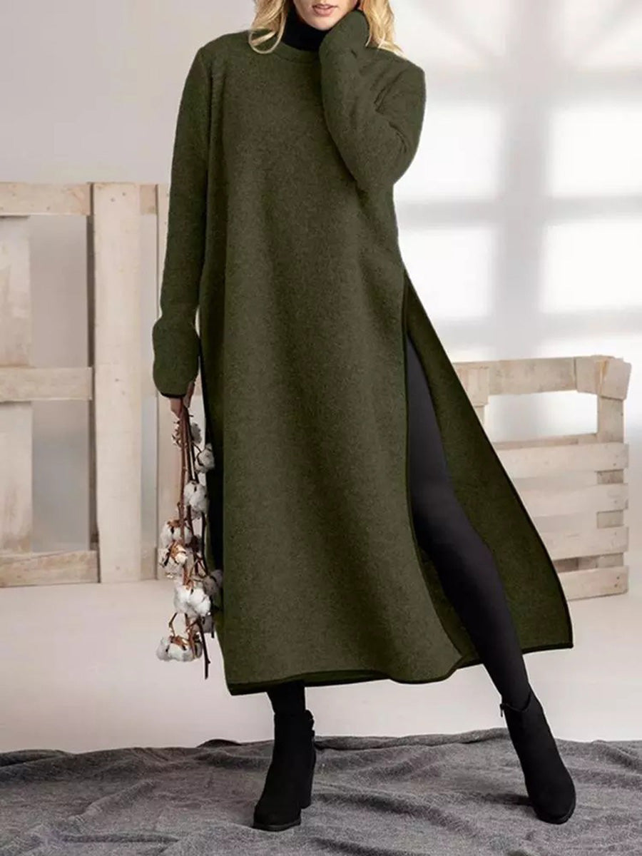 Minimalist Knit-Edge Casual Dress
